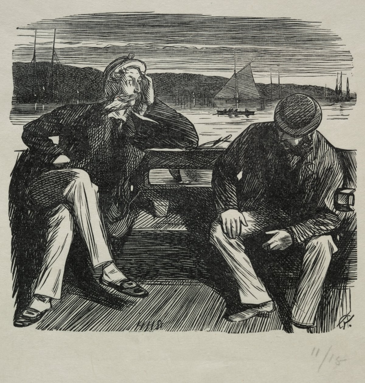 Lady Nelly - de flirt door Charles Samuel Keene