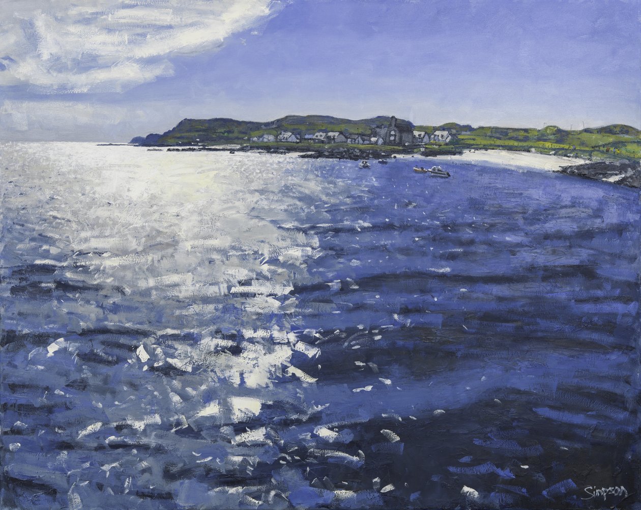 Iona Light, 2017 (olieverf op doek) door Charles Simpson
