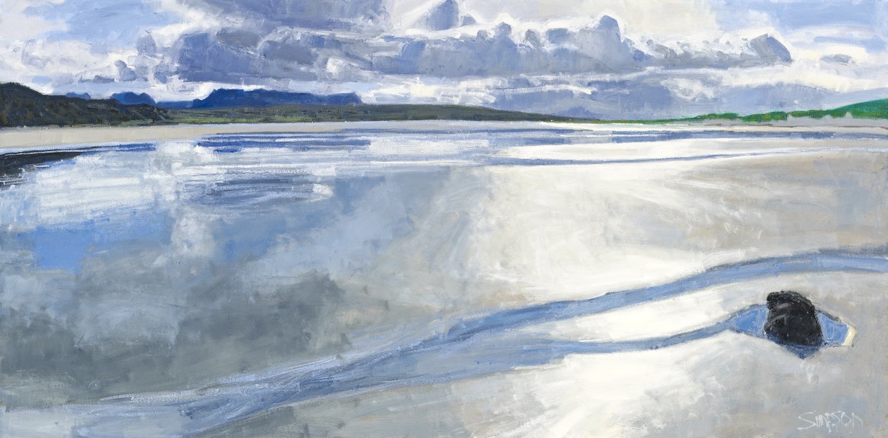 Wet Sands, Achnahaird, 2011 (olieverf op doek) door Charles Simpson