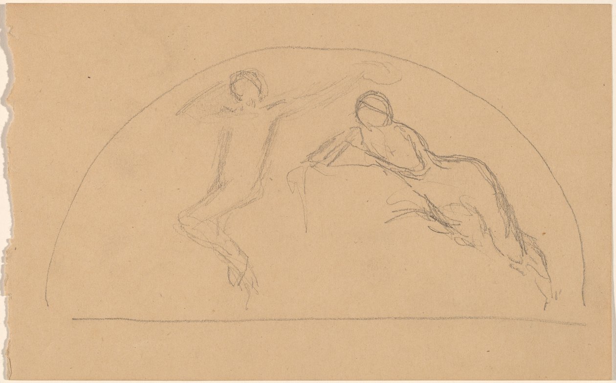 Studie van Figuren in een Lunet door Charles Sprague Pearce