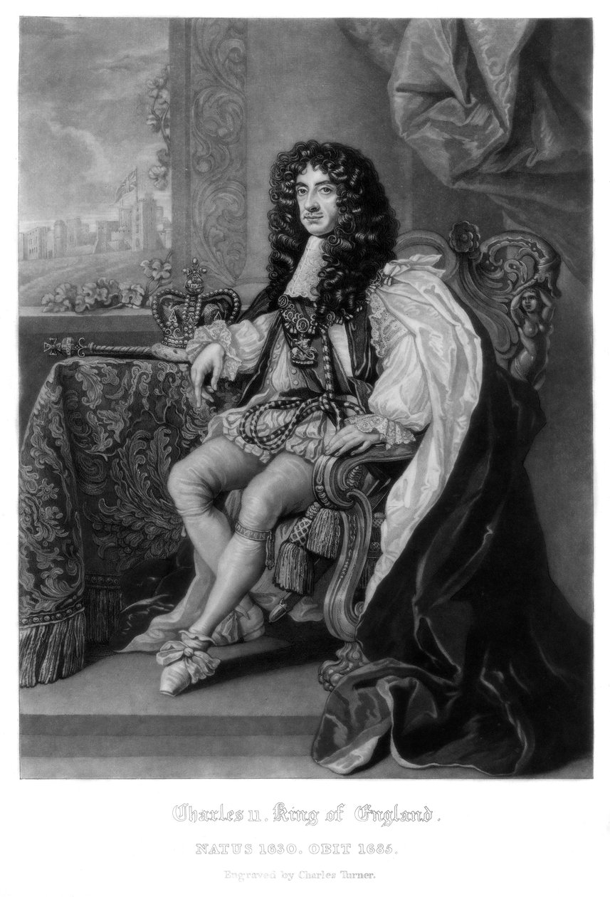 Karel II, koning van Engeland, 1816 door Charles Turner