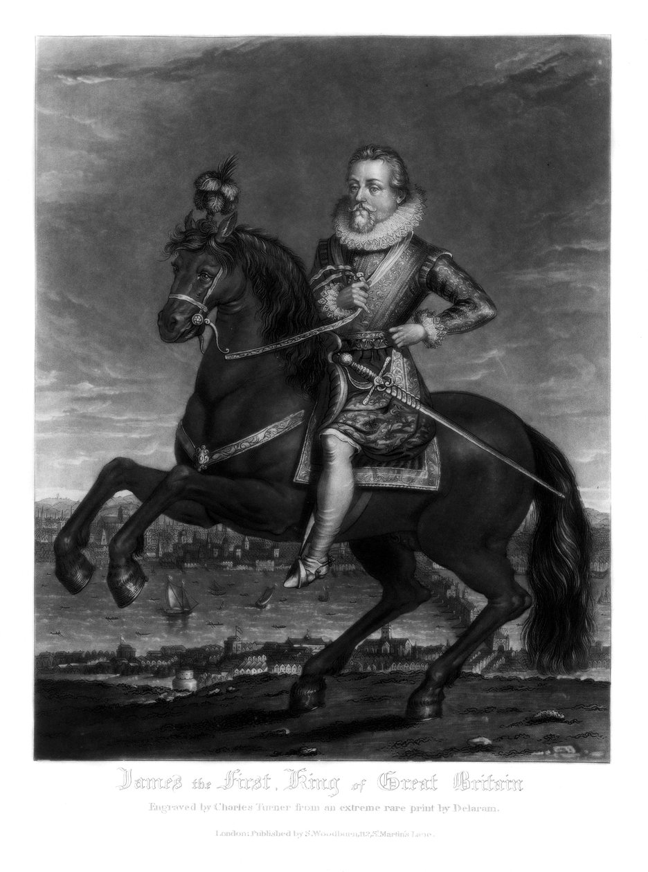 James I, koning van Groot-Brittannië, 1816 door Charles Turner