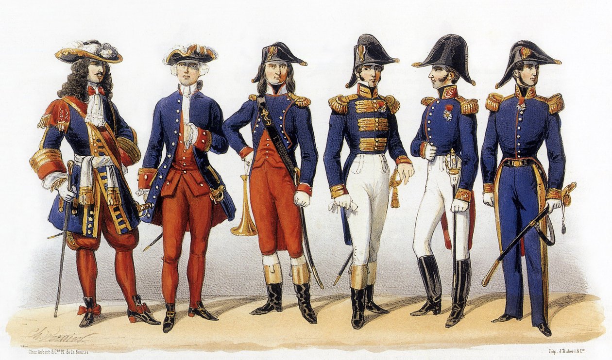 Uniformen van het Franse leger: Marineofficieren door Charles Vernier