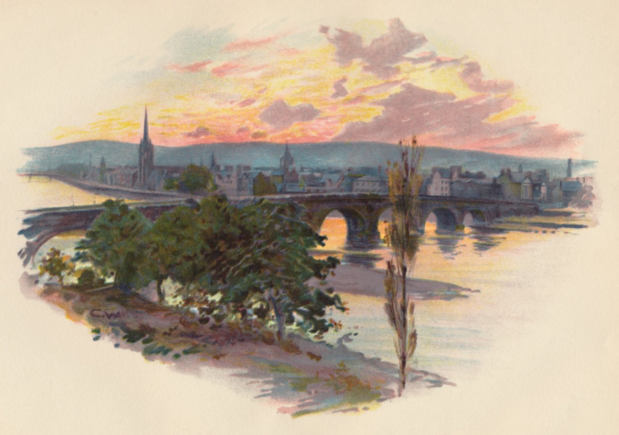 Perth, vanaf Bridge End, 1907, ca. 1890 door Charles Wilkinson