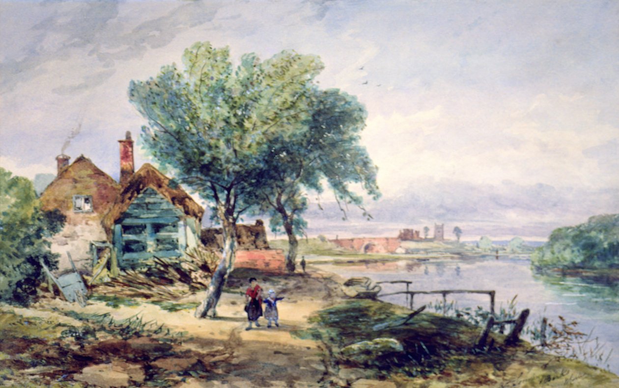 Zicht op de Theems bij Sonning door Charles William Carter