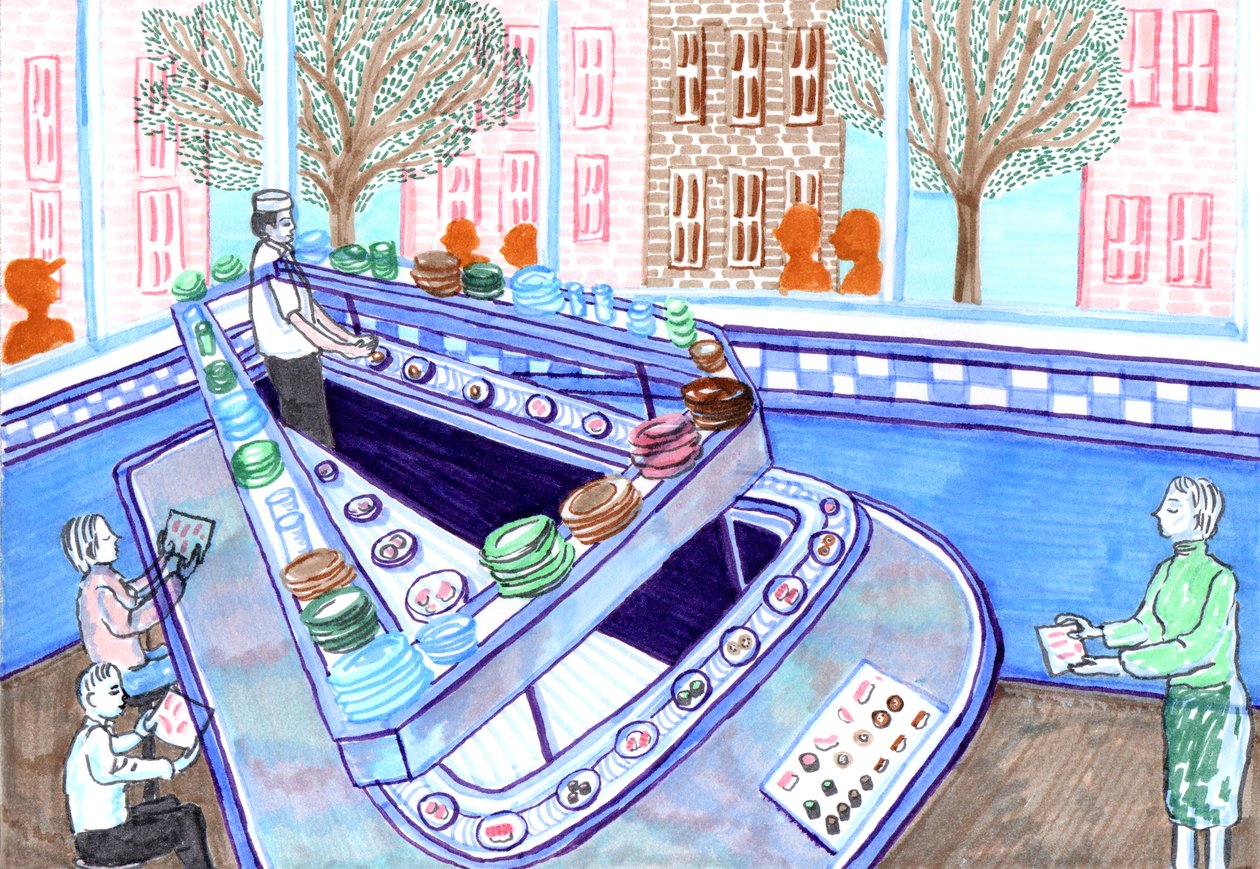 Sushi Bar door Charlotte Orr