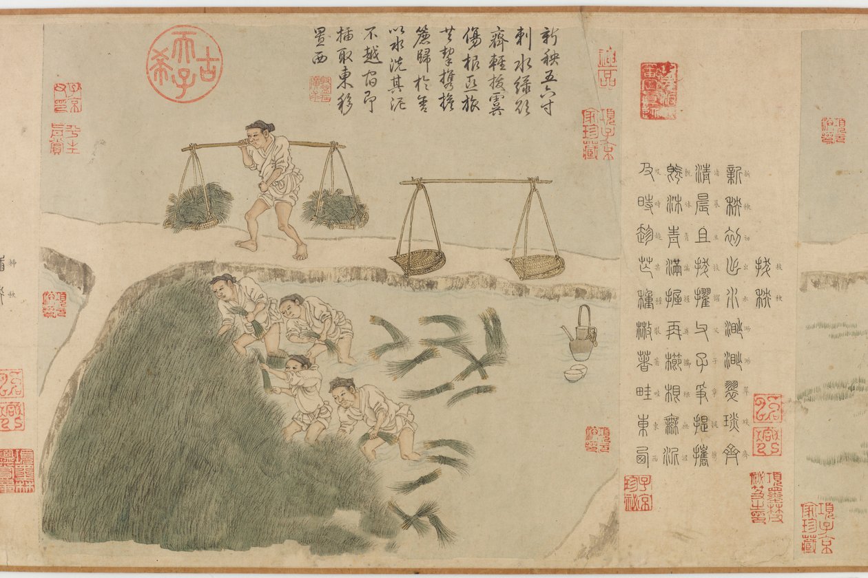 Rijst bewerken, Yuan-dynastie door Cheng Qi
