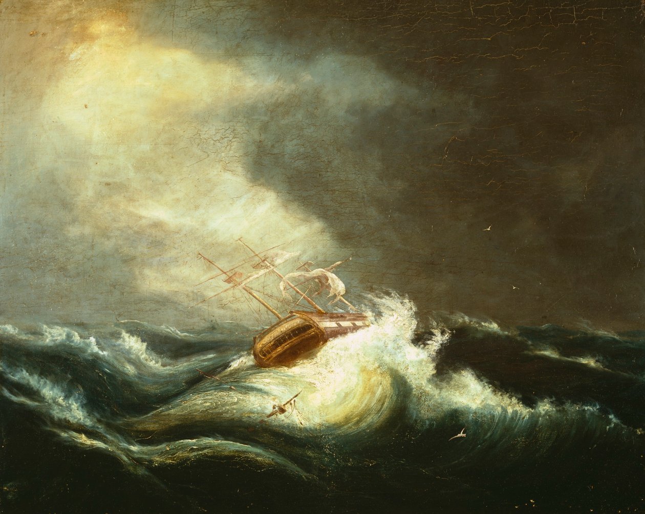 Schip in storm door Chester Harding