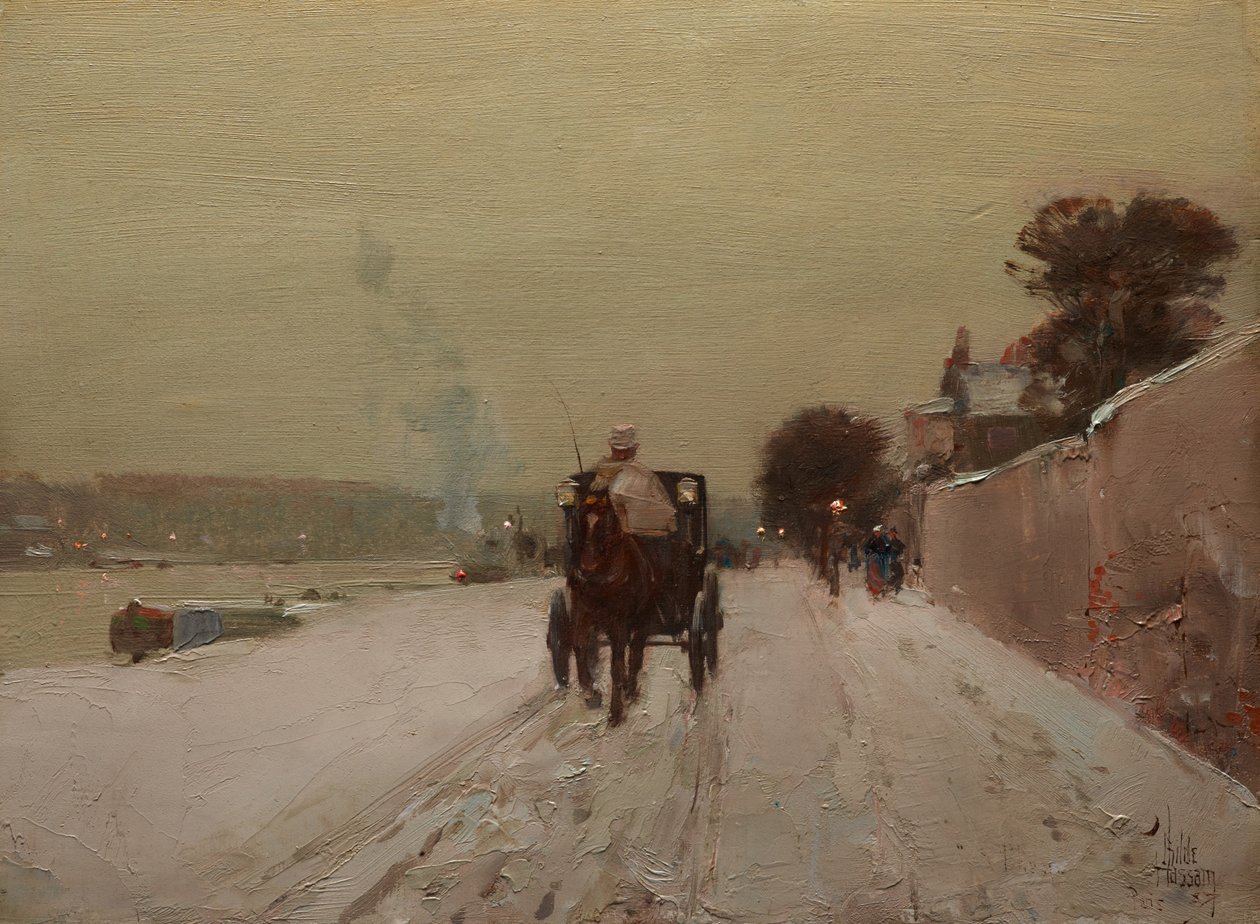 Langs de Seine, Winter door Childe Frederick Hassam