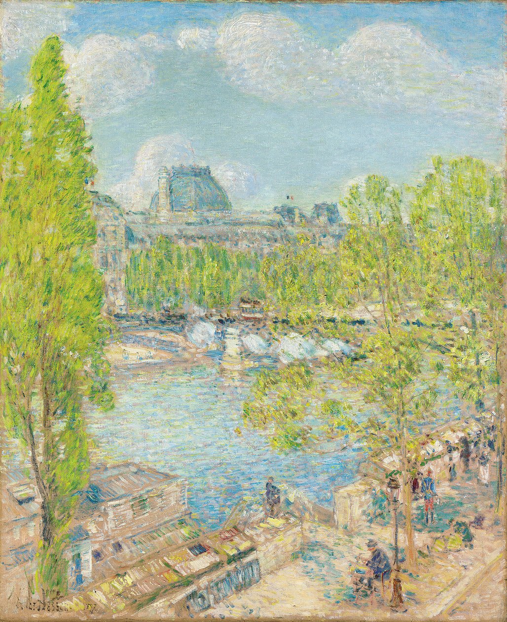 April, Quai Voltaire, Parijs door Childe Frederick Hassam