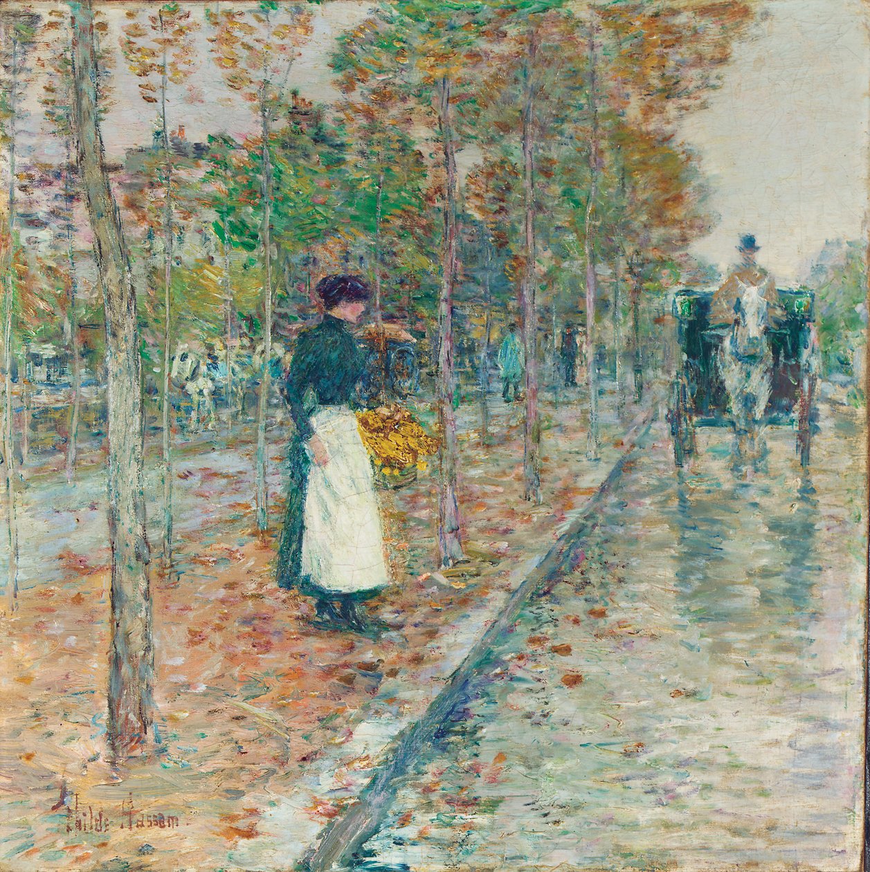 Herfst Boulevard, Parijs door Childe Frederick Hassam