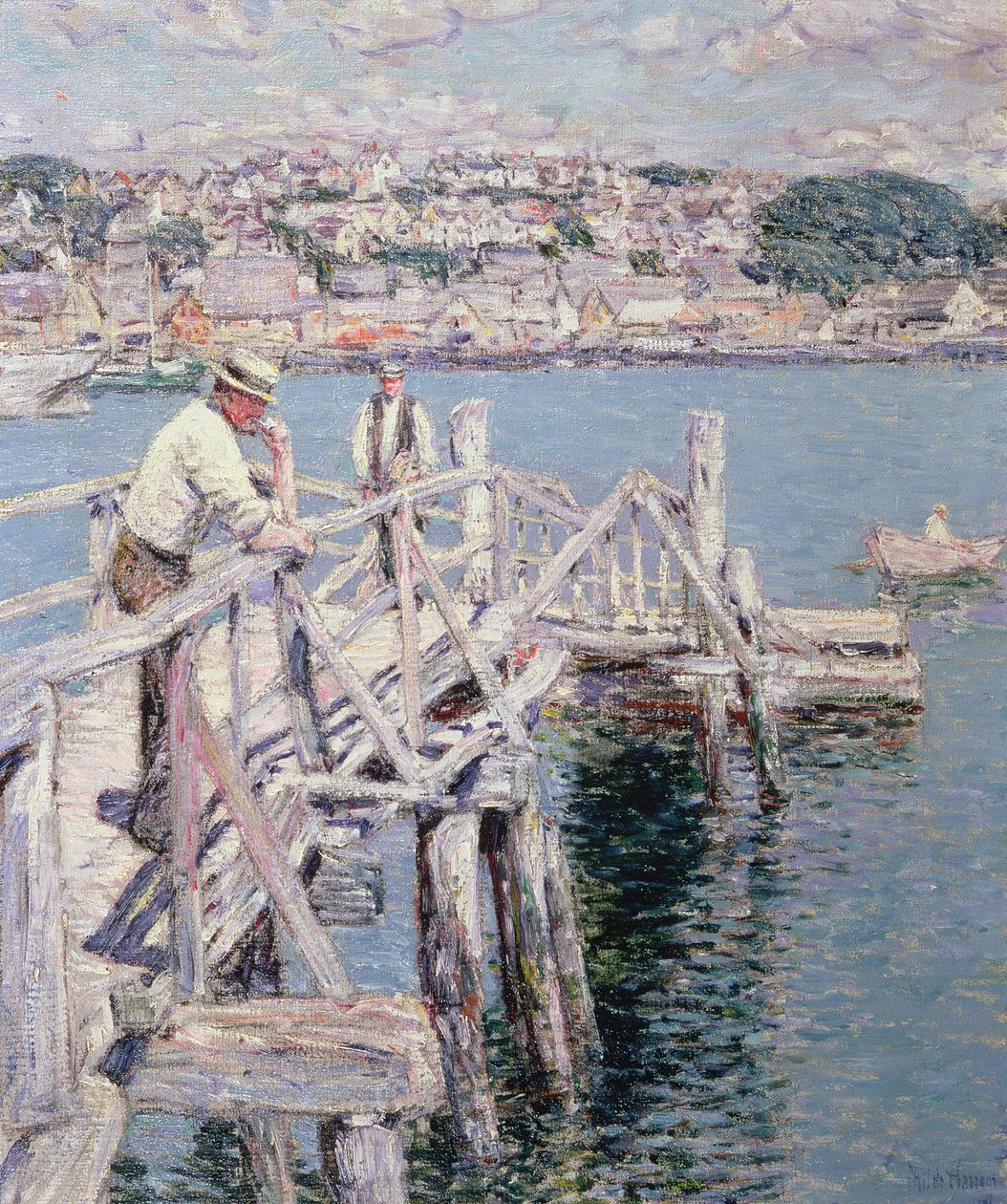Haven Scène, Gloucester door Childe Frederick Hassam