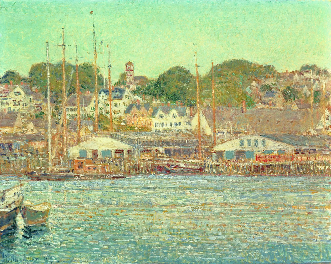 Haven van Gloucester door Childe Frederick Hassam