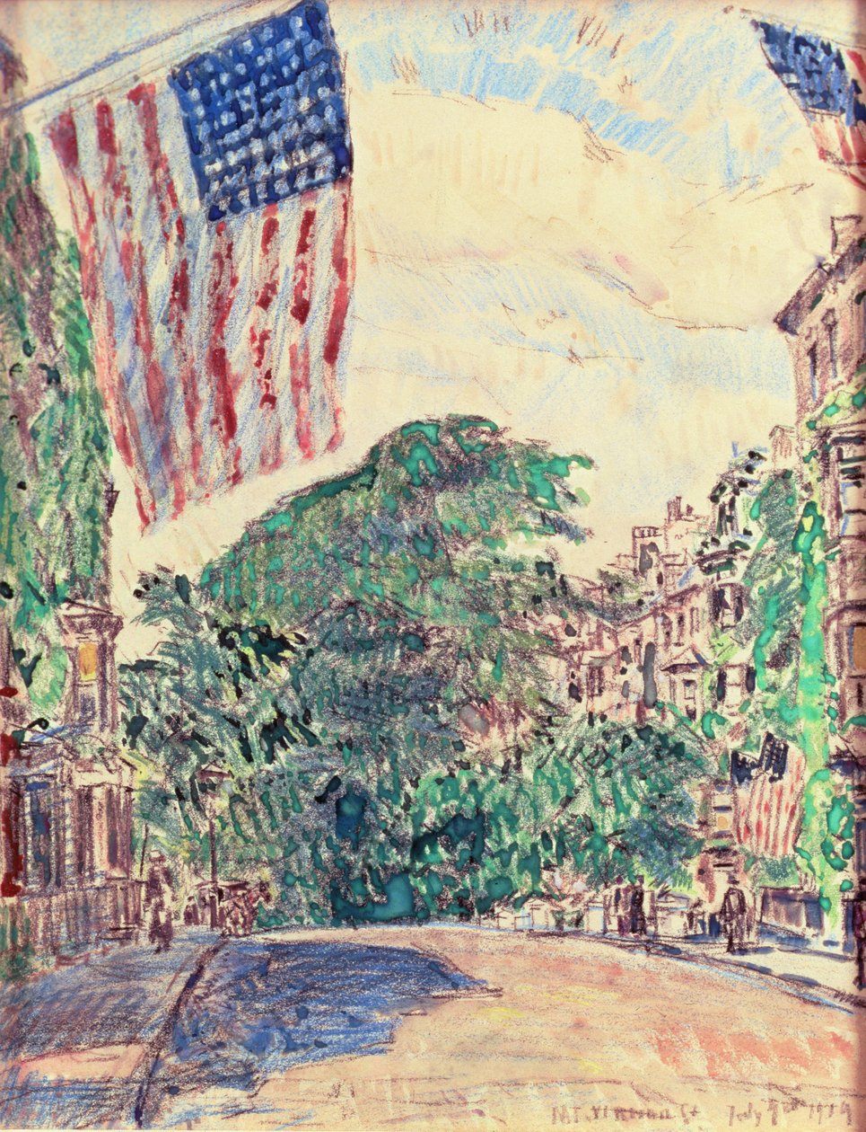 Mount Vernon Street, Boston door Childe Frederick Hassam