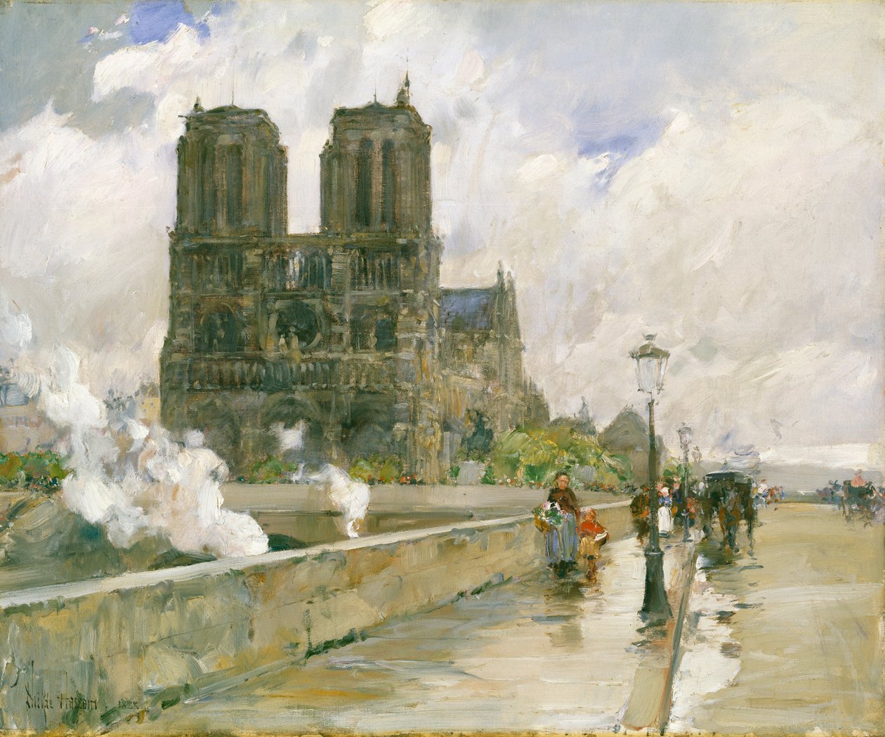 Notre Dame Kathedraal, Parijs door Childe Frederick Hassam