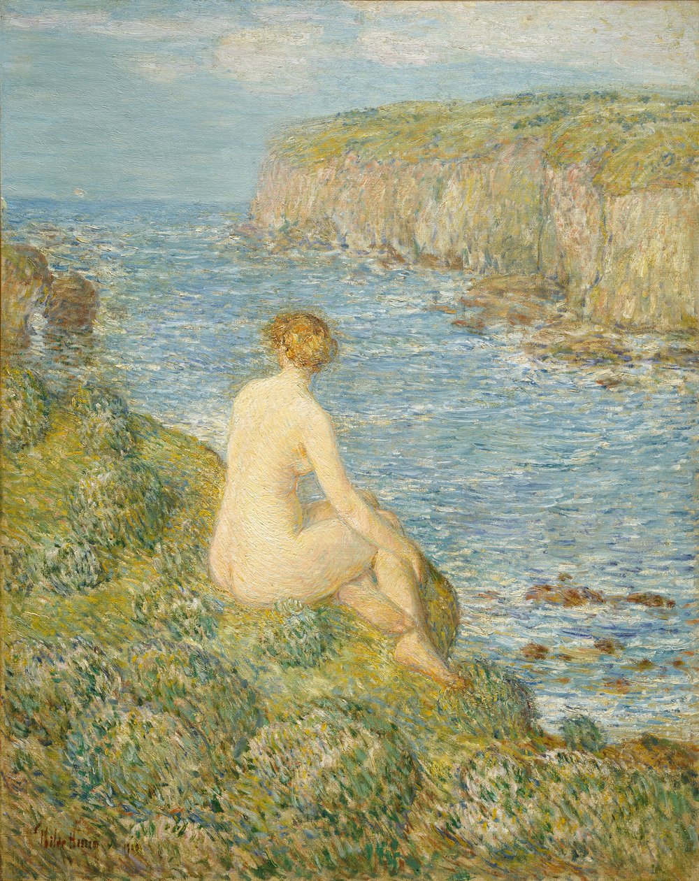 Nimf en zee door Childe Frederick Hassam