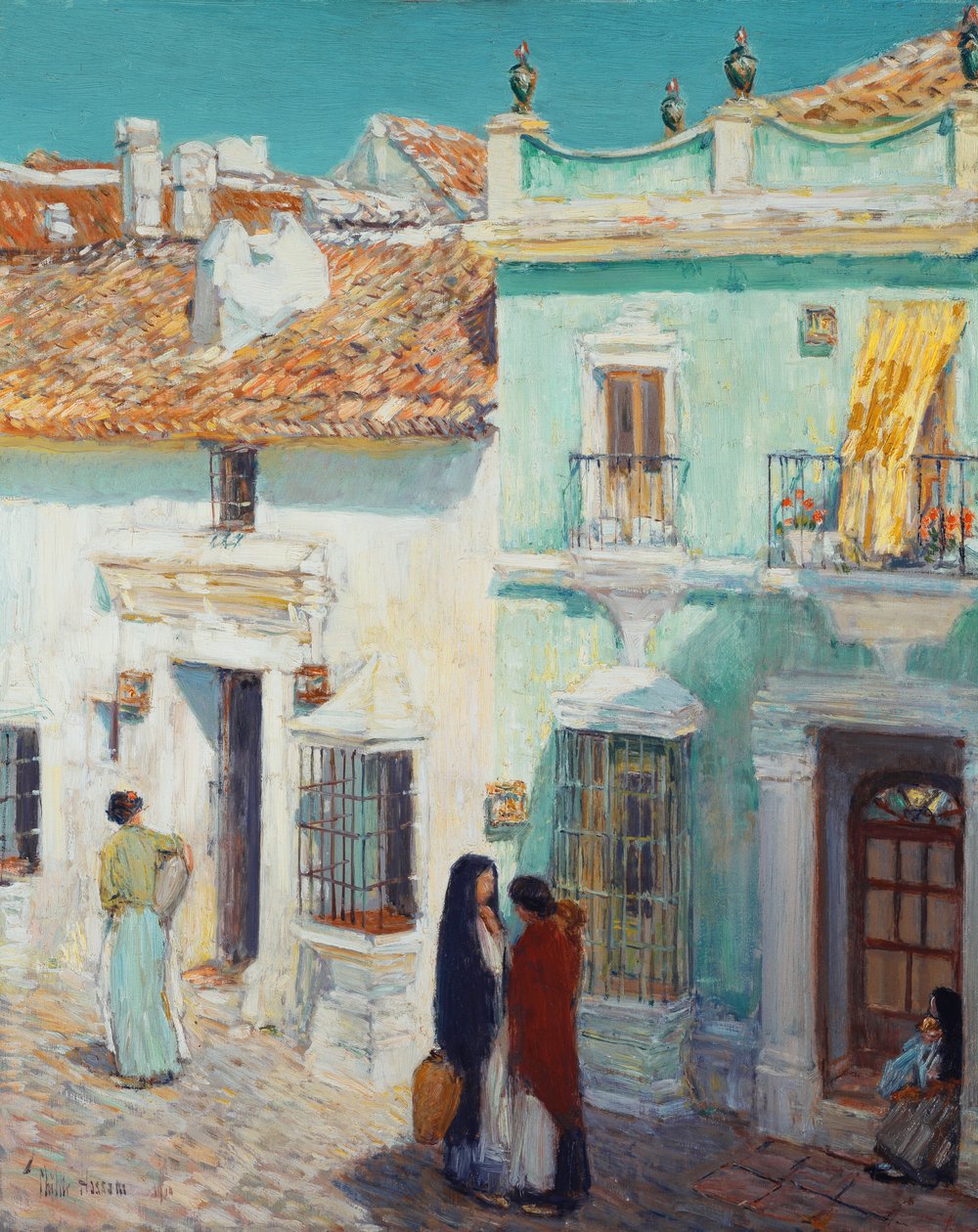 Straatscène, La Ronda, Spanje door Childe Frederick Hassam