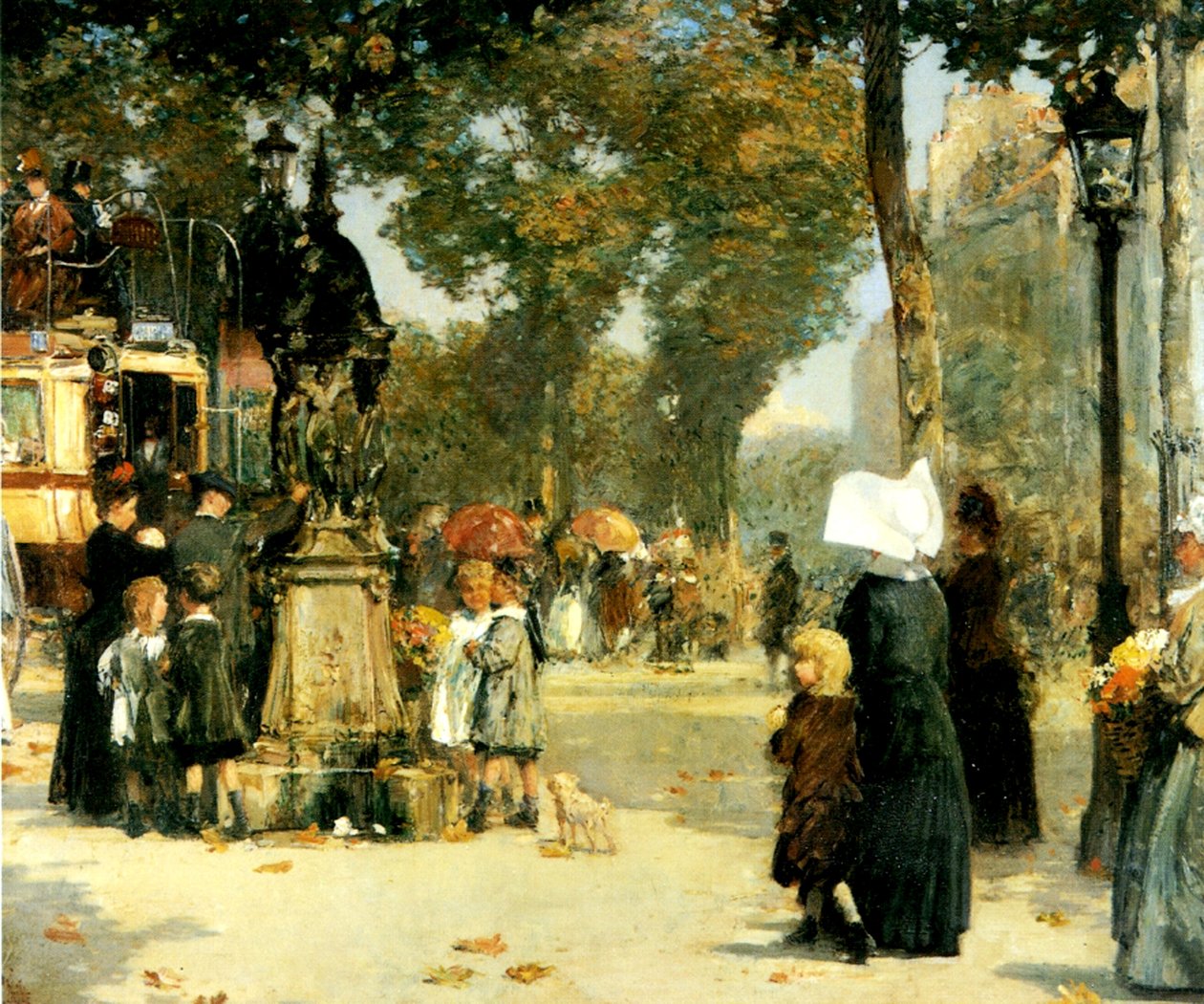 Straatscène, Parijs door Childe Frederick Hassam