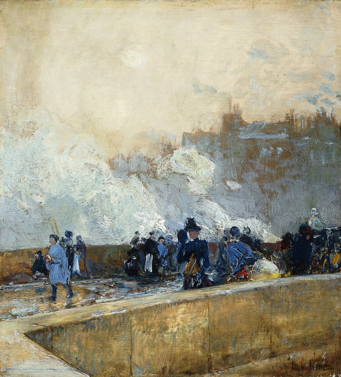Winderige dag, Parijs door Childe Frederick Hassam