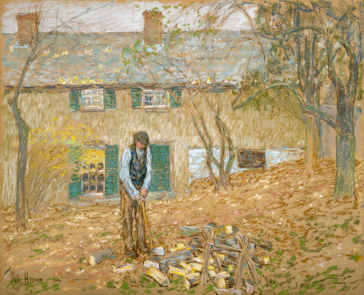 Houthakker door Childe Frederick Hassam