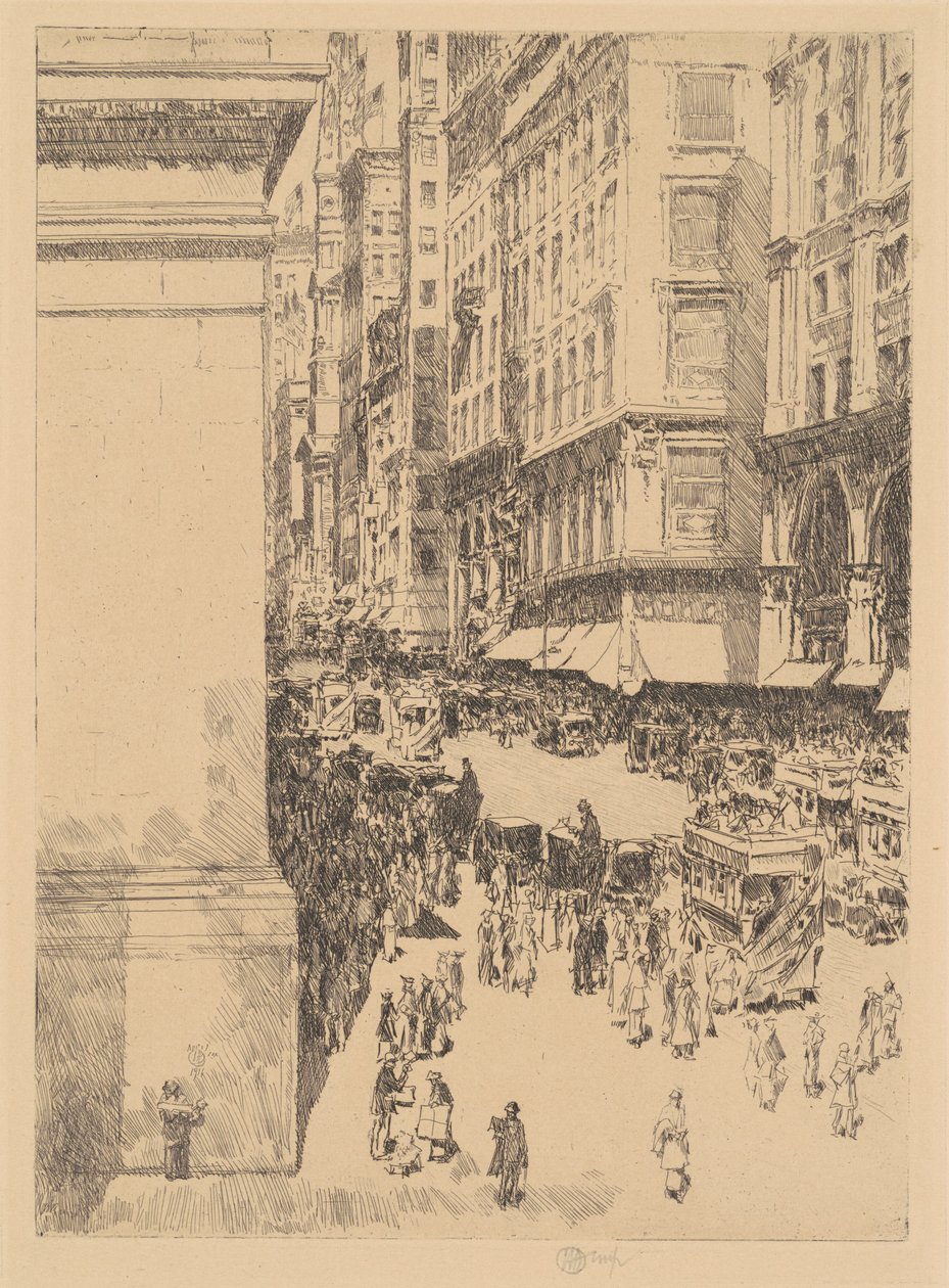 Fifth Avenue, Middag door Childe Hassam