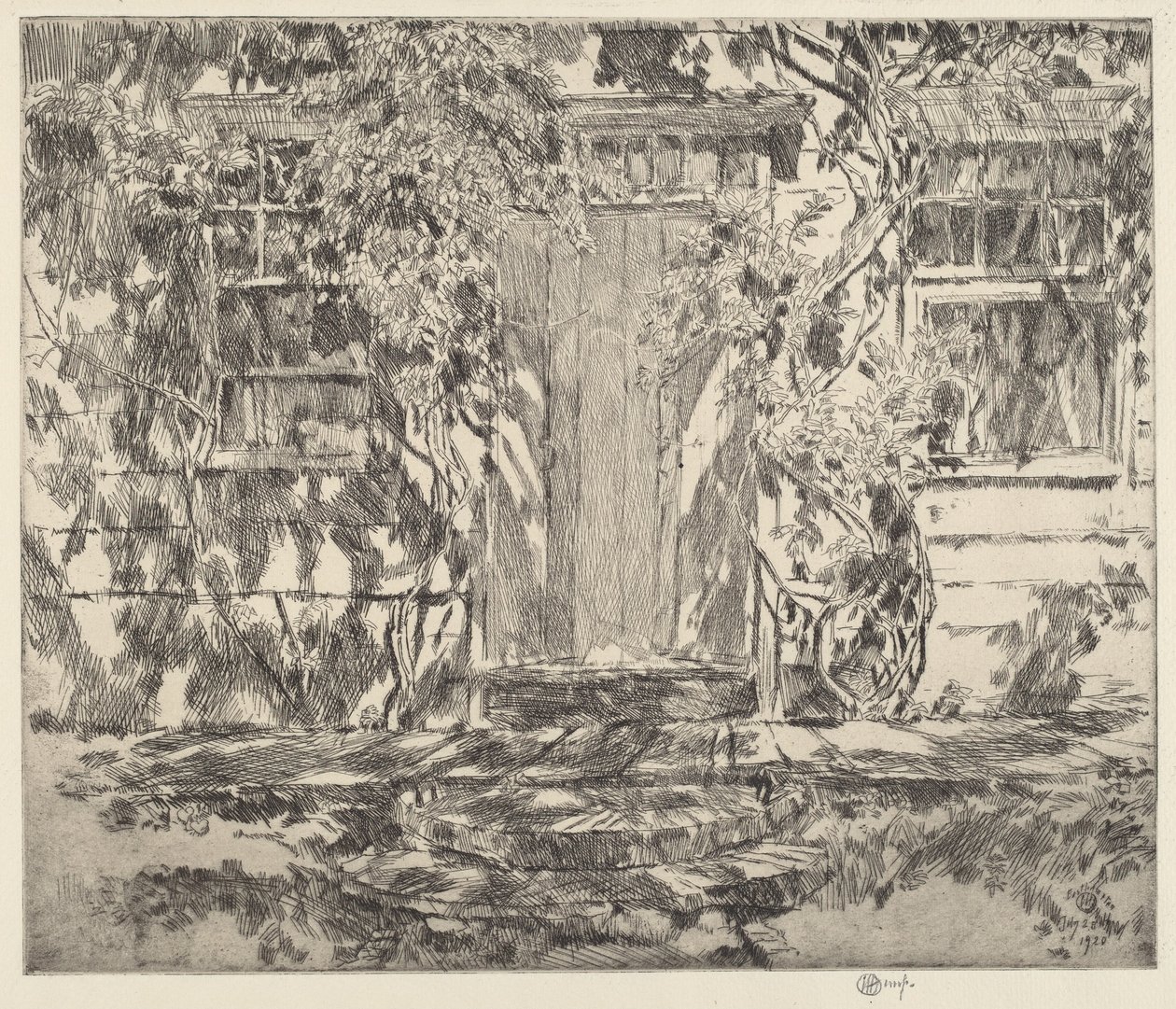 Oude Deur, Easthampton door Childe Hassam