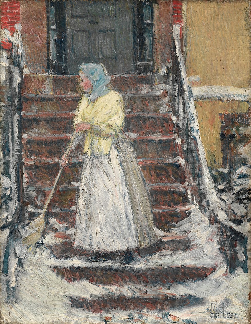 Sneeuw vegen door Childe Hassam