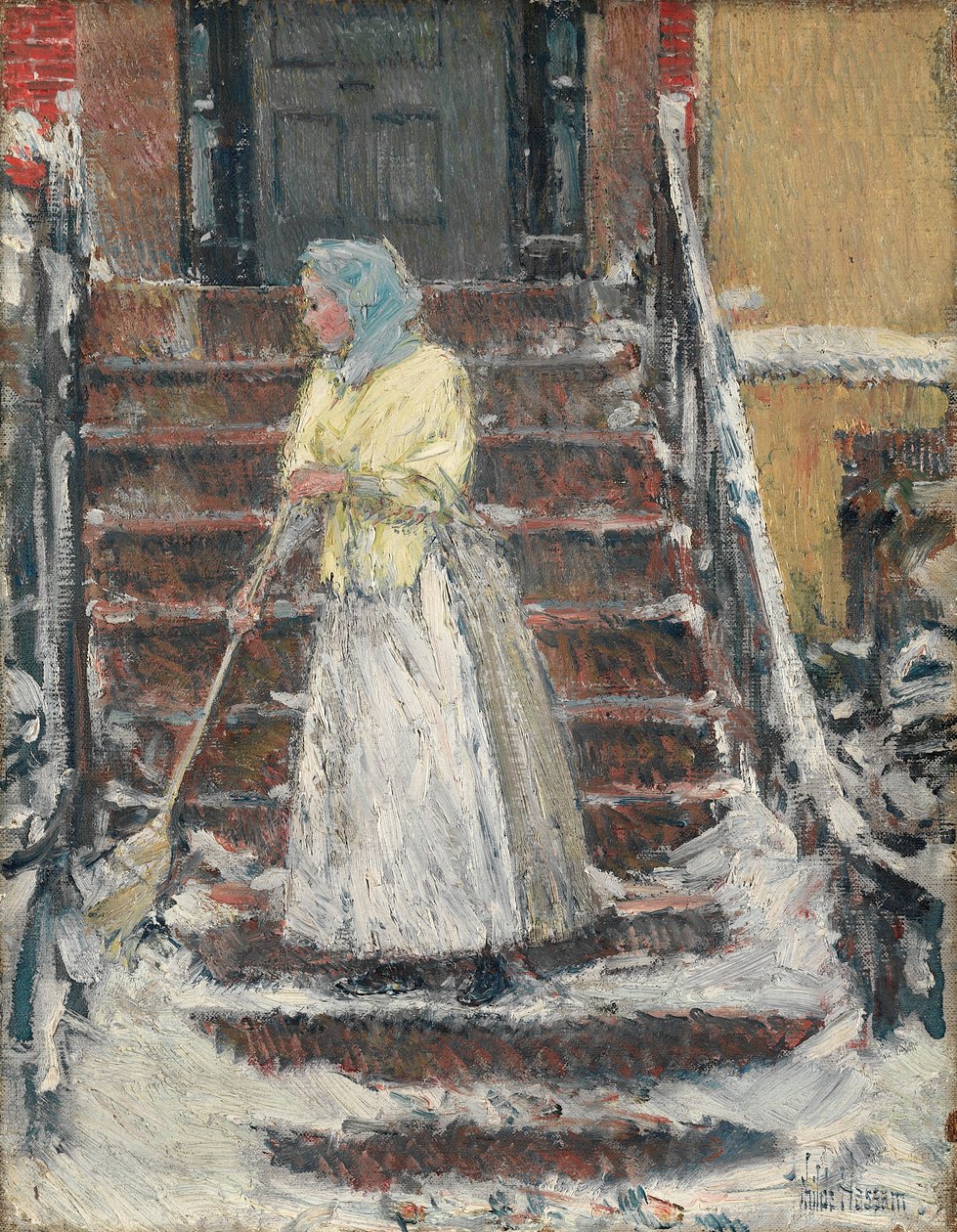 Sneeuw vegen, 1890s door Childe Hassam