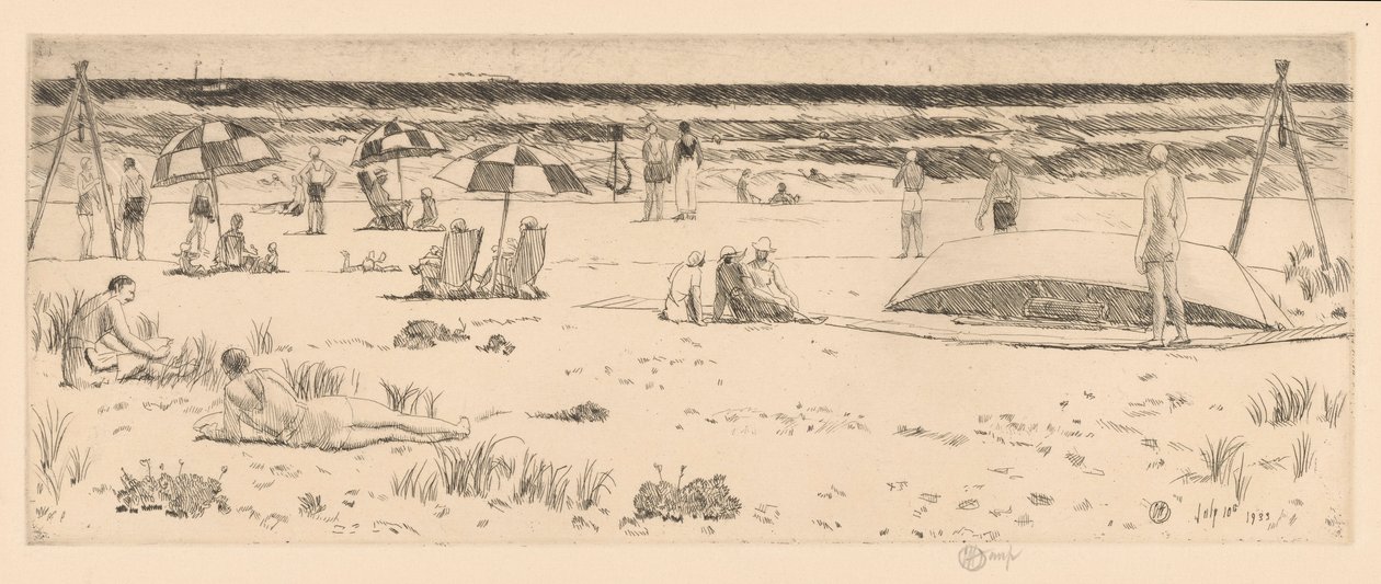 The Beach Club, Easthampton door Childe Hassam