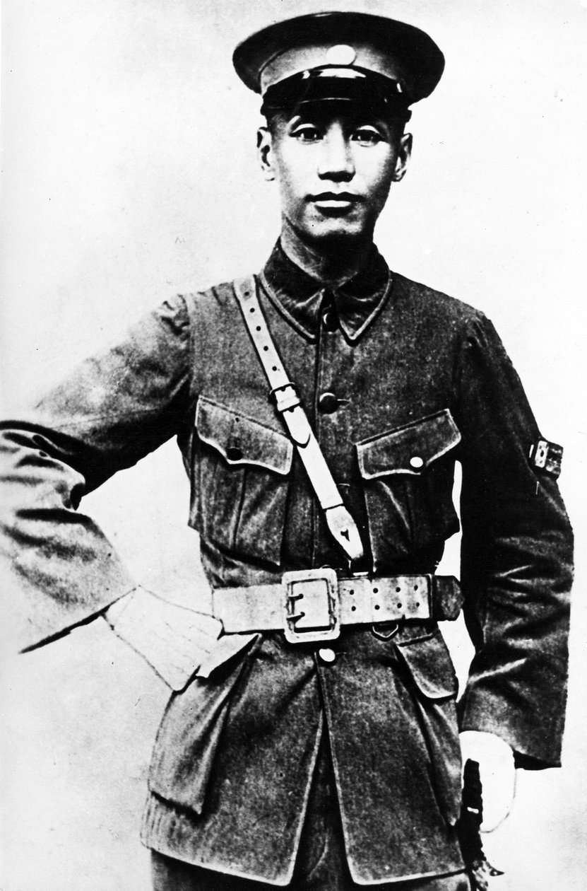 Portret van een jonge Chiang Kai-shek, ca. 1920s door Chinese Photographer
