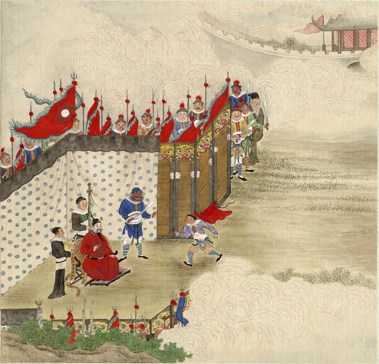 Chinese prins ontvangt koerier, ca. 1820 door Chinese Master