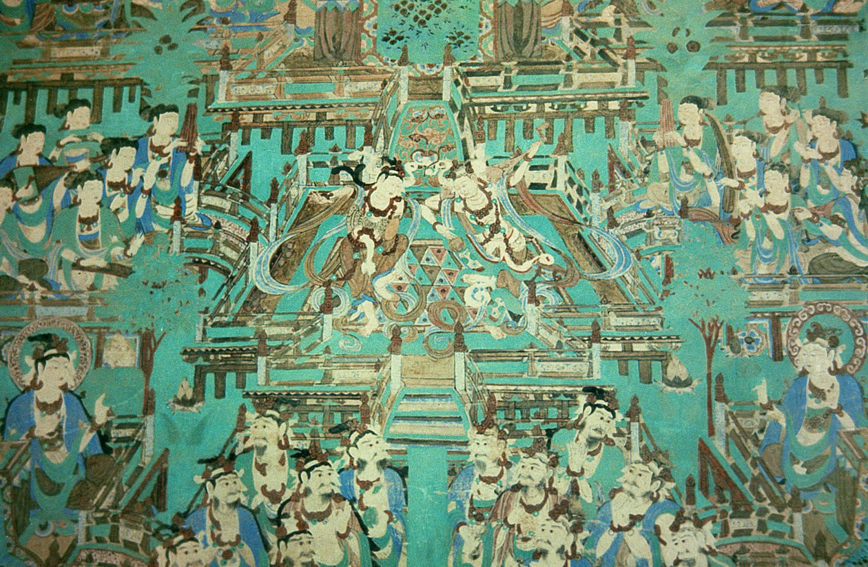 Dansende Dames, Tang-dynastie, 618-907 door Chinese School