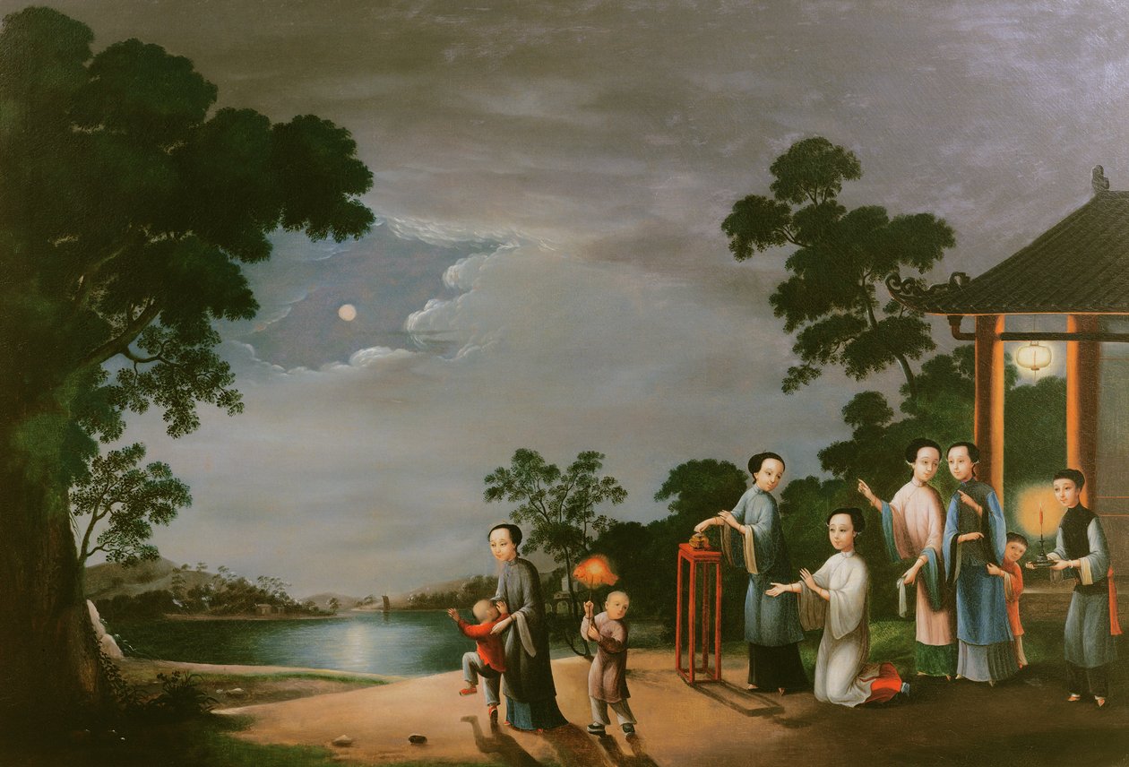 Midherfstmaanfestival, c.1800 door Chinese School