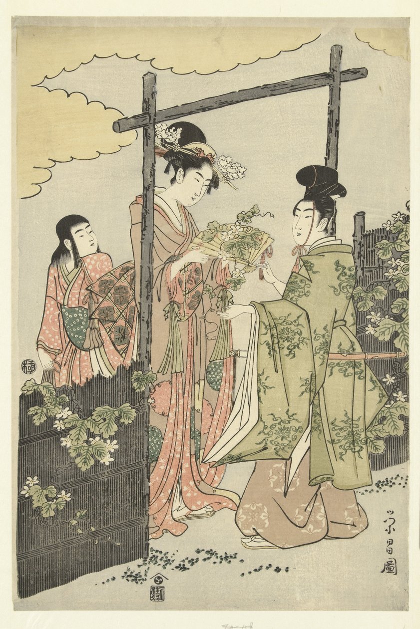 Prins Genji en Yugao door Chokosai Eisho