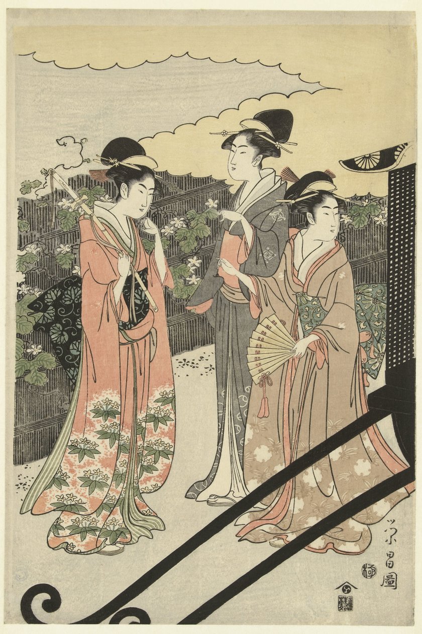 Prins Genji en Yugao door Chokosai Eisho