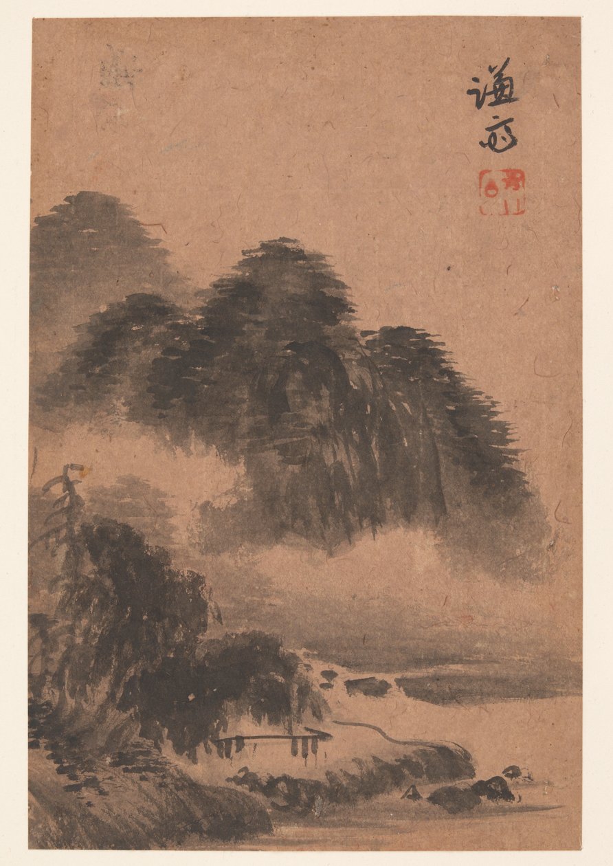 Landschap (albumblad) door Chong Son