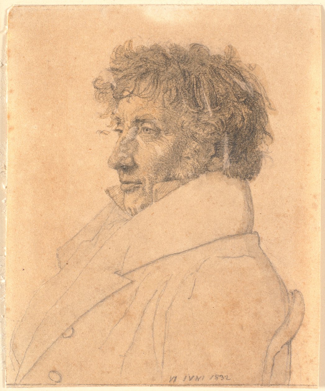 Portret van Bakker P.B.Købke, vader van de kunstenaar door Christen Købke