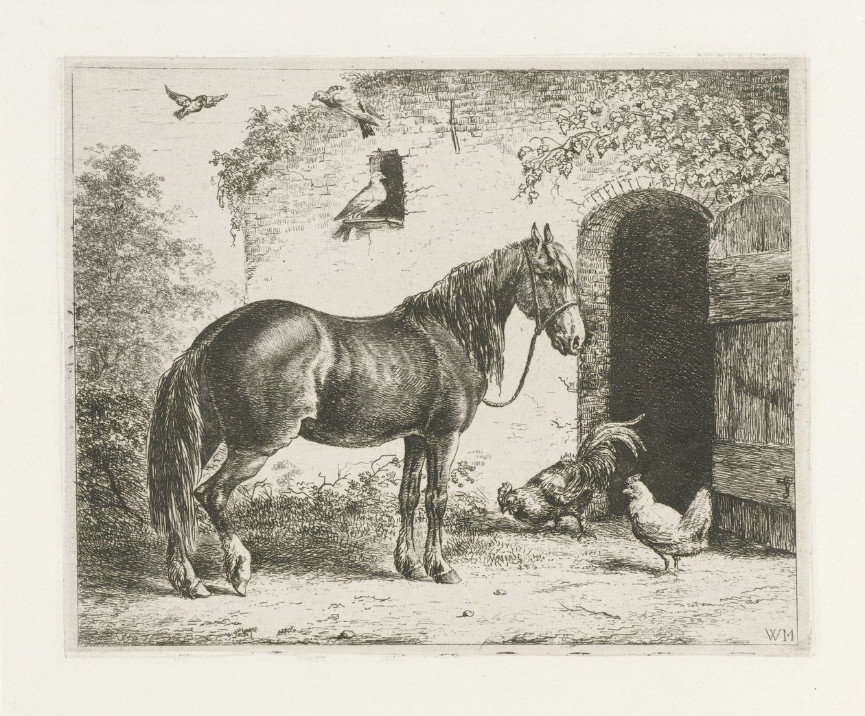 Paard met halster door Christiaan Wilhelmus Moorrees