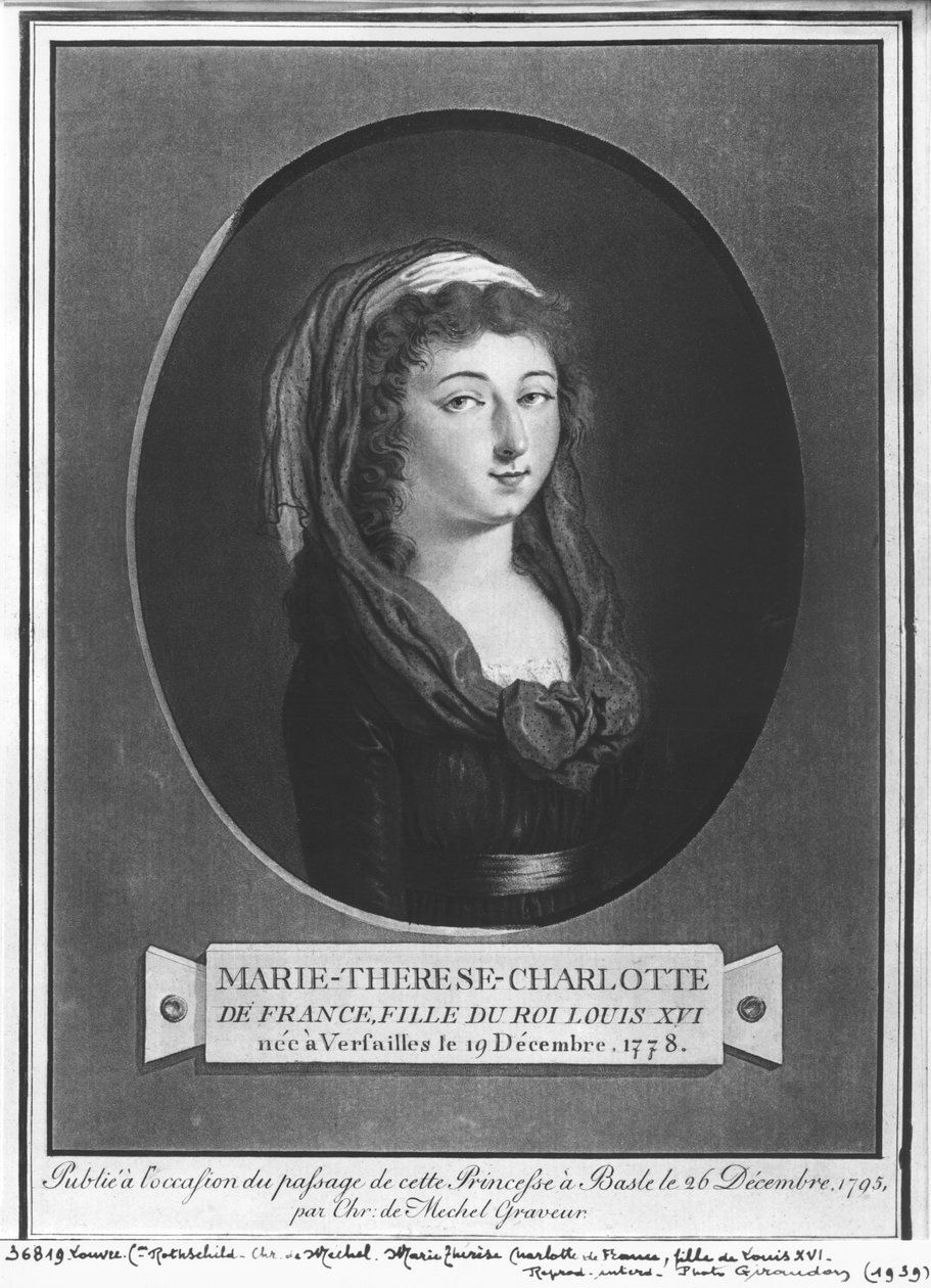 Marie-Therese-Charlotte de France (1778-1851) zeventien jaar oud door Christian von Mechel