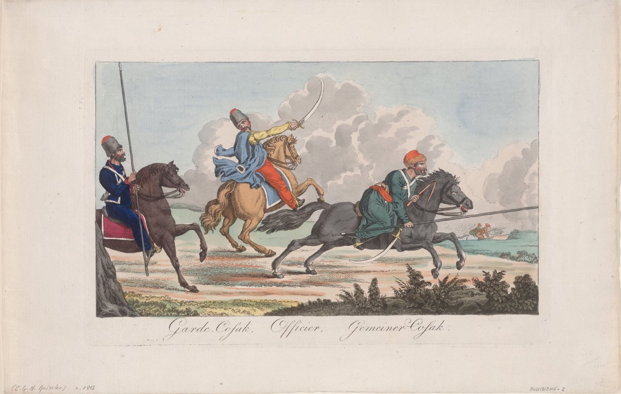 Levenswachten Kozak, Officier en Kozak door Christian Gottfried Heinrich Geissler