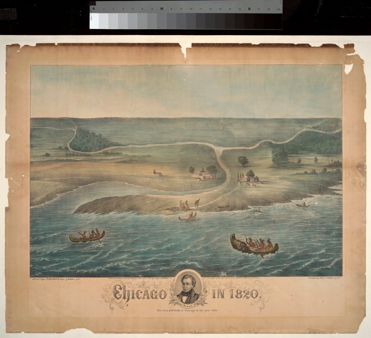 Chicago in 1820, 1867 door Christian Inger