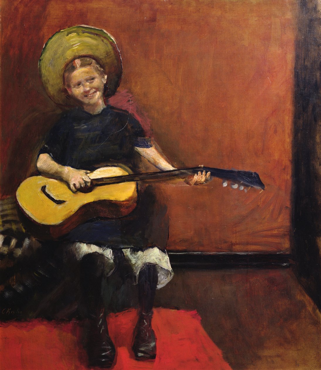 Meisje met gitaar door Christian Krohg