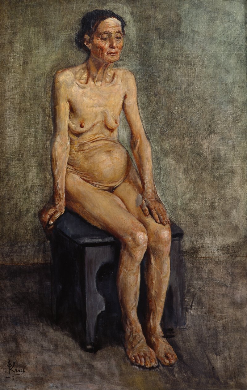 Oude vrouw door Christian Krohg