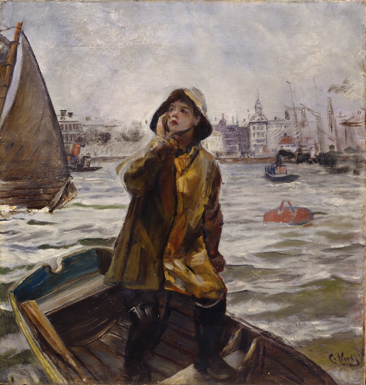 Pilotenjongen, Bergens Baai door Christian Krohg