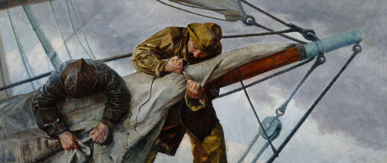 Reef in de zeilen door Christian Krohg