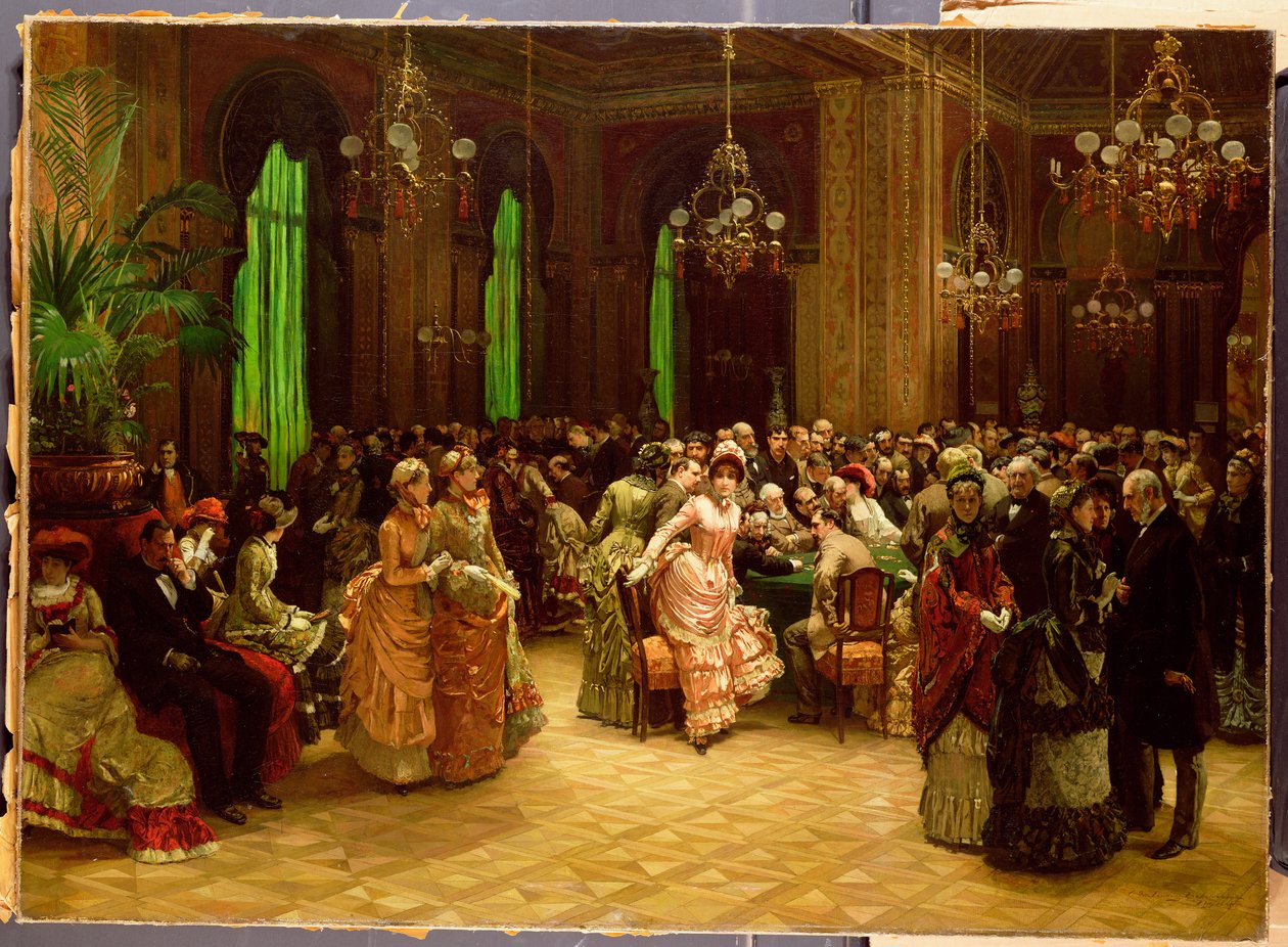 Het casino, Monte Carlo, 1884 door Christian Ludwig Bokelman