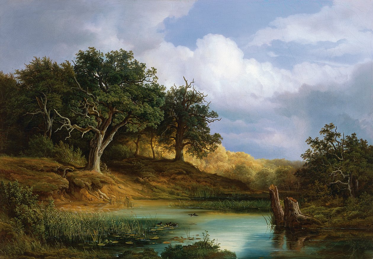 Eiken aan het water door Christian Morgenstern