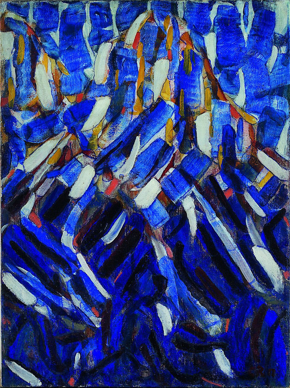 Abstractie de Blauwe Berg, 1912 door Christian Rohlfs