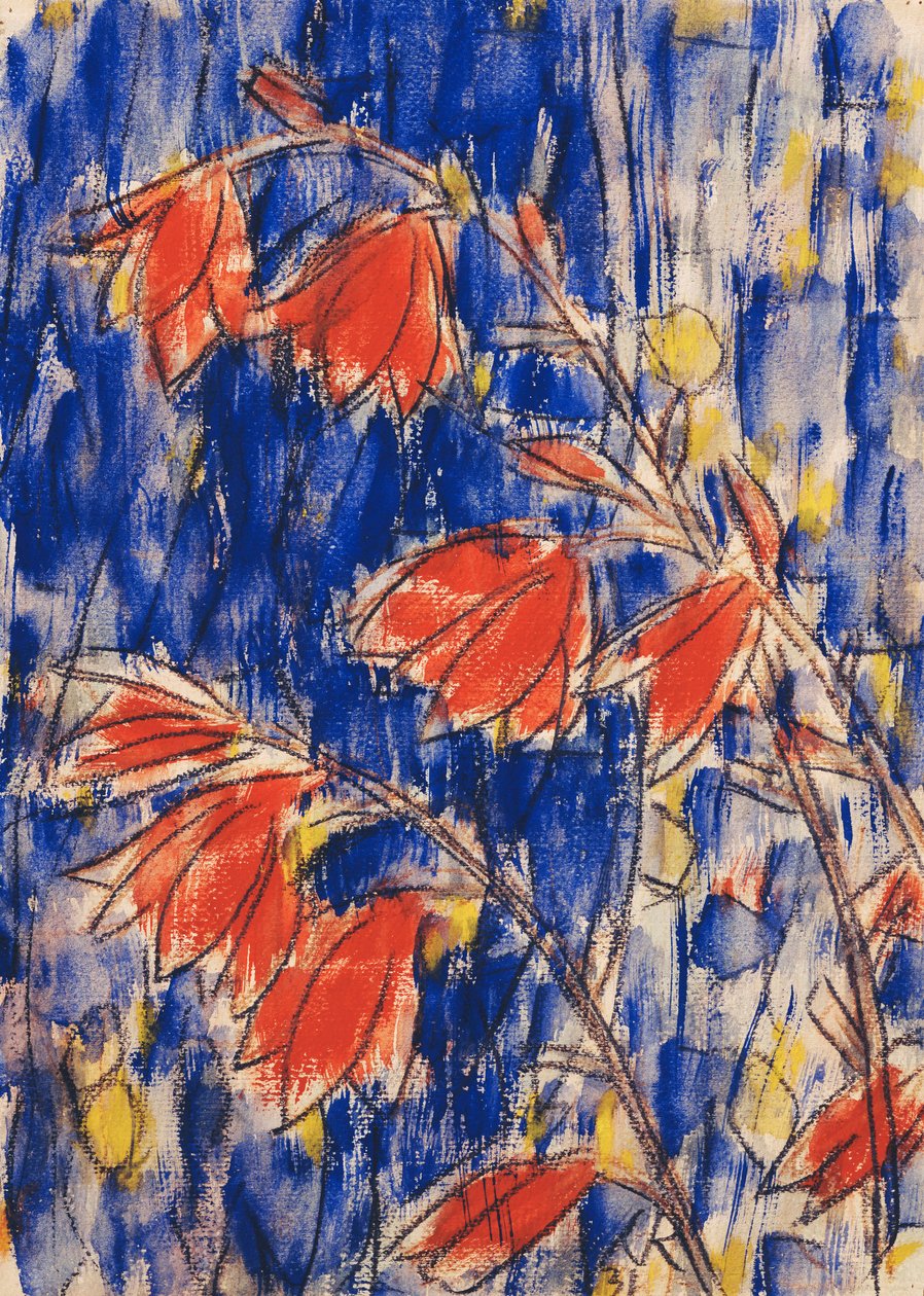 Rode bloemen door Christian Rohlfs
