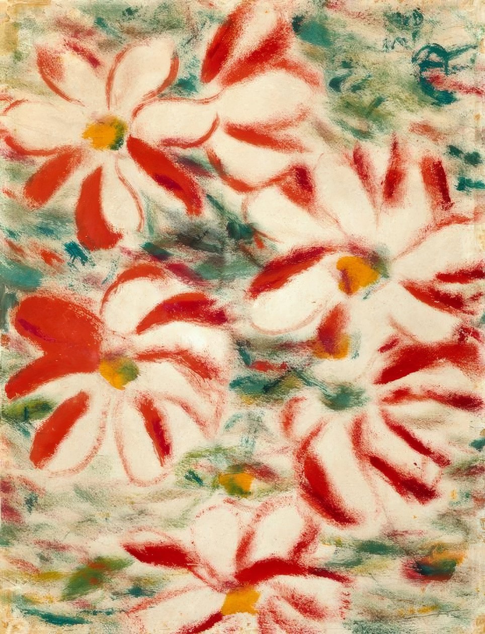 Rode bloemen door Christian Rohlfs